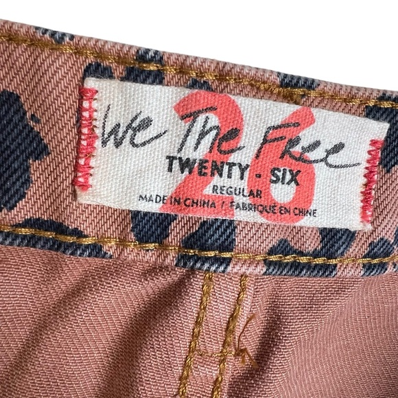 We The Free Cheetah Print Mini Denim Skirt Size 26 - Picture 5 of 8